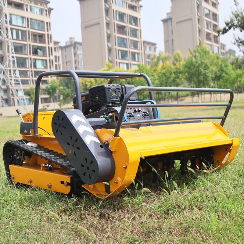 Remote-controlled lawnmower, professional lawn mowing equipment, zero turning radius, 45° working slope, 1000mm cutting width, outdoor electric lawnmower, powerful performance.
