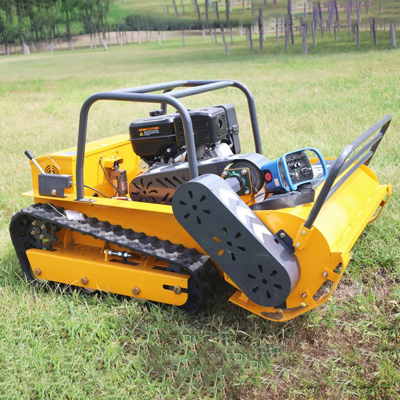 Remote-controlled lawnmower, professional lawn mowing equipment, zero turning radius, 45° working slope, 1000mm cutting width, outdoor electric lawnmower, powerful performance.