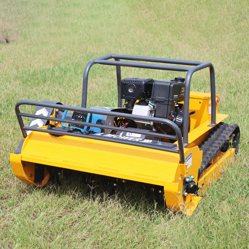 Remote-controlled lawnmower, professional lawn mowing equipment, zero turning radius, 45° working slope, 1000mm cutting width, outdoor electric lawnmower, powerful performance.