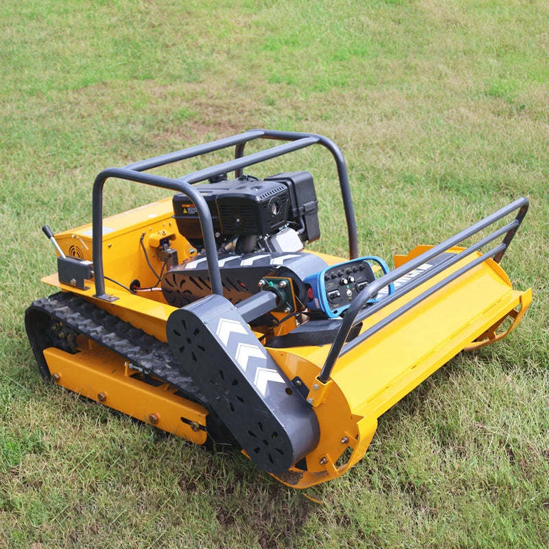 Remote-controlled lawnmower, professional lawn mowing equipment, zero turning radius, 45° working slope, 1000mm cutting width, outdoor electric lawnmower, powerful performance.