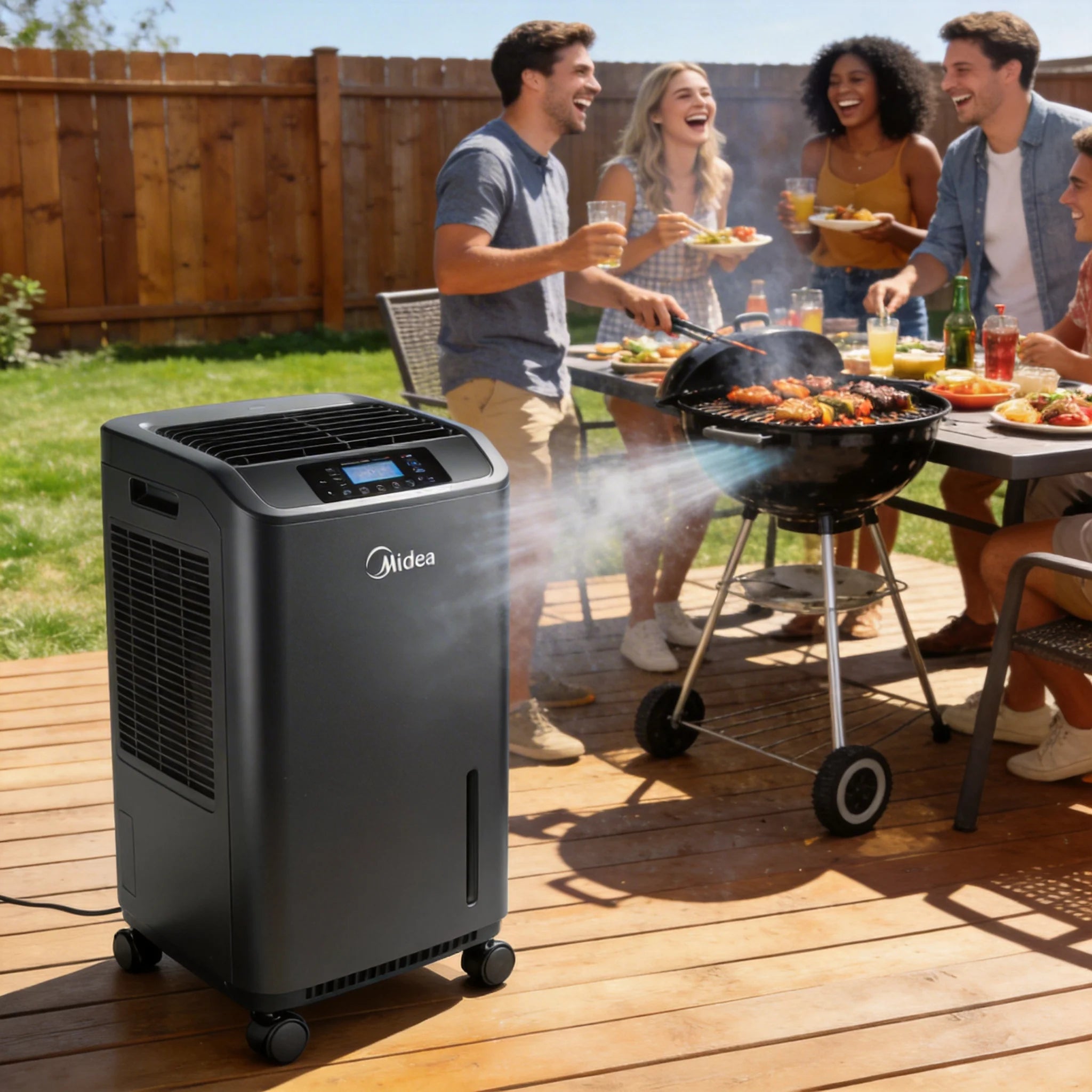 Midea Portable Air Conditioner Heater 13500 BTU ASHRAE Smart AC Dehumidifier Fan 4-in-1 Wireless App Alexa Voice Control Air Cooler for Home Dorm Apartment Cools Up to 450 Sq.Ft Includes Window Installation Kit & Remote Contr