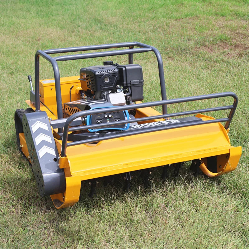 Remote-controlled lawnmower, professional lawn mowing equipment, zero turning radius, 45° working slope, 1000mm cutting width, outdoor electric lawnmower, powerful performance.