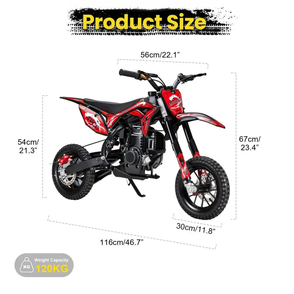 Mini Dirt Bike, 40CC 4-Stroke Gas Powered Mini Off-Road Beach Bike With Off-Rode Tire, Speed Up To 35KM/H Pocket Motorbike