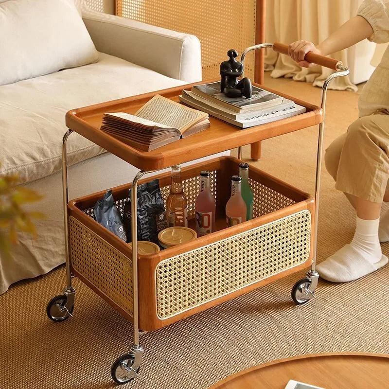 Heavy Duty Stainless Steel Hotel Bellman Luggage Cart | 40KG Load Quiet Wheel Tea Serving Trolley Commercial
