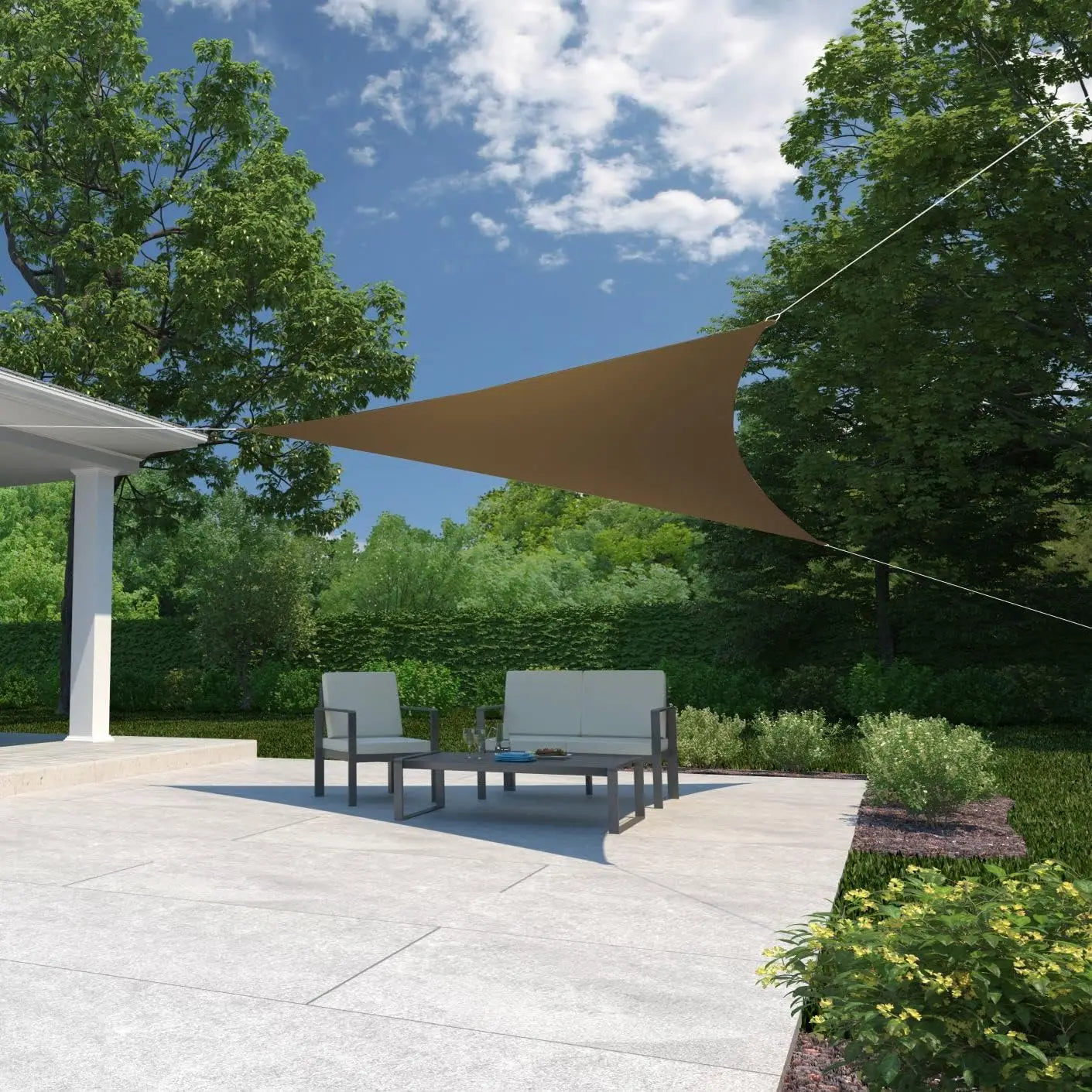 Ready-To-Hang Shade Sail - 90% UV Block Breathable Outdoor Sun Shade with Pre-Attached Ropes for   s, Gardens & Seasonal Use,