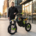 EDB001 Graffiti Electric Dirt Bike Powerful Brushless Motor Waterproof Removable Lithium Battery 3 Speed Modes Hydraulic Brakes Adjustable Nitrogen Shock Absorber All Terrain Off Road Motorcycle For Adults Teens