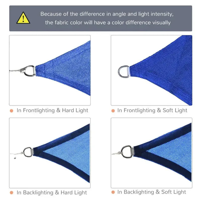 16' x 20' Sun Shade Sail Canopy Outdoor Shade Sail Cloth for Patio Deck Yard with D-Rings and Rope Included, Blue