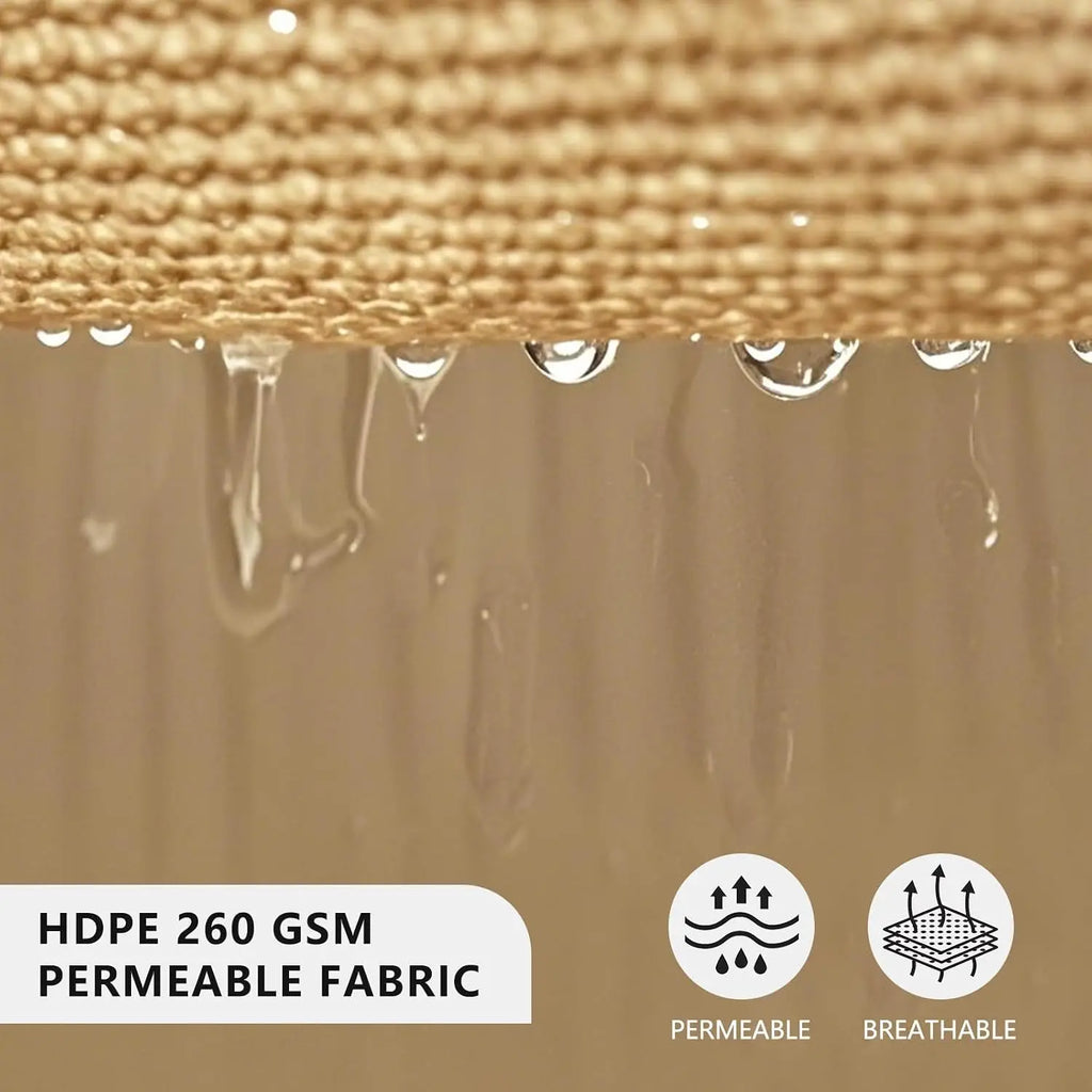 Polyethylene Sun Shade Sail, Heavy Duty Commercial Grade Rectangle Canopy For Backyard Patio Outdoor Deck And Garden, Durable UV Protection Breathable Awning Cover, Brown Single Pack