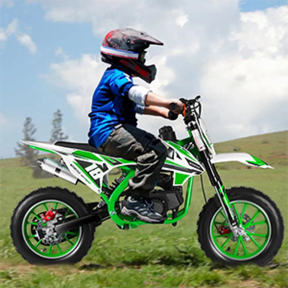 Off Road Mini Motorcycle, Kids Dirt Bike, Petrol Power Motocross, 49cc 2-Stroke Pocket Motorbike With Front Rear Disc Brake