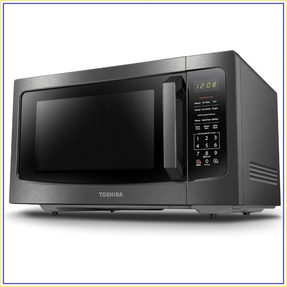 1200W 1.6 Cu.ft Countertop Microwave with Sensor Cooking, Position Memory Turntable, Sound On/Off, Black Stainless Steel