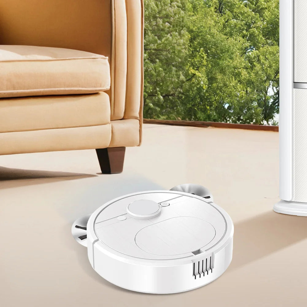 3 In 1 Smart Sweeping Robot Strong Power Vacuum Cleaner Sweeping Machine (White)
