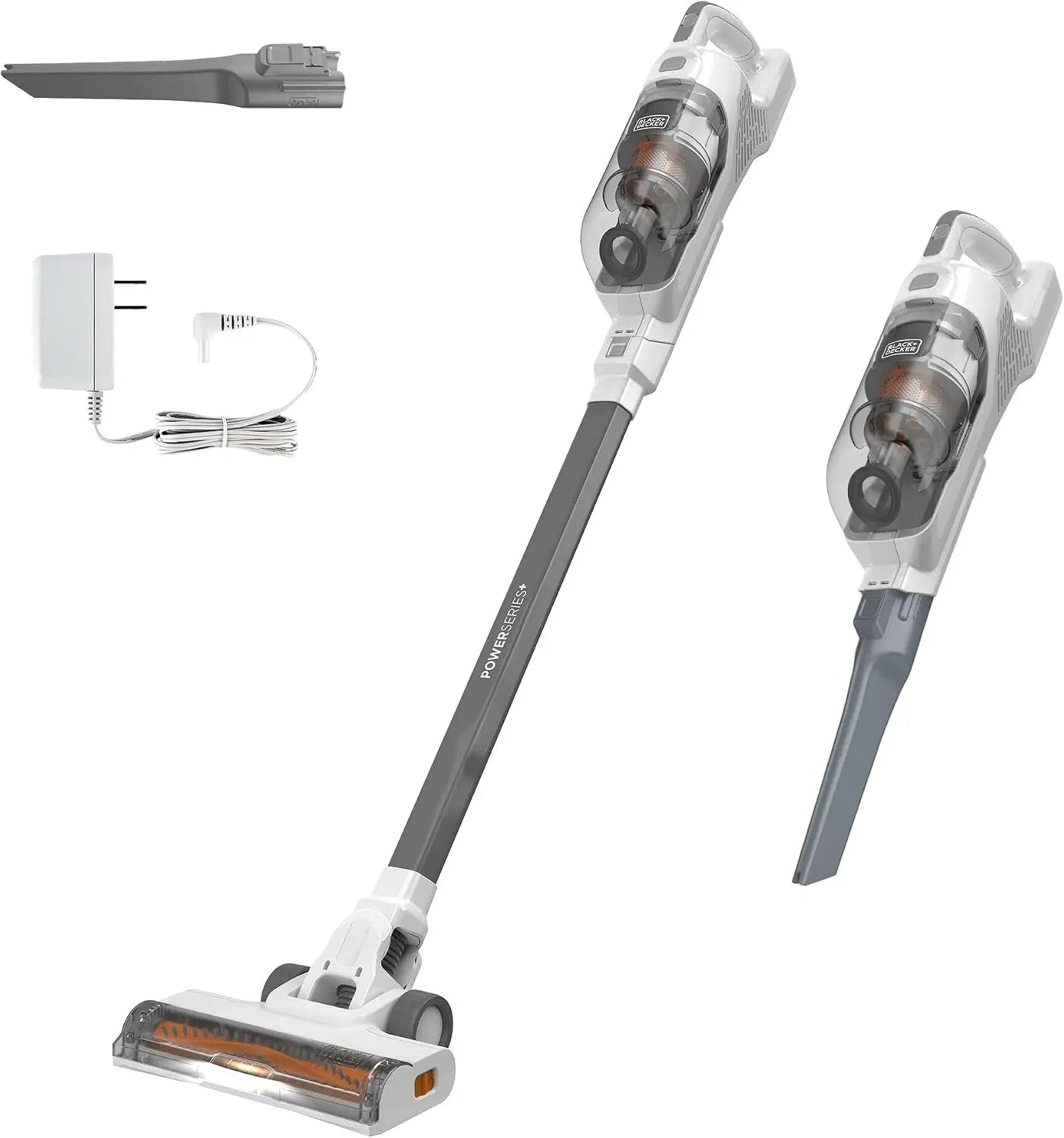 20V MAX Cordless Stick Vacuum Cleaner with LED Floor Lights, Bagless, Lightweight, Up to 44 Minutes Runtime, Powerful Suction, Gray
