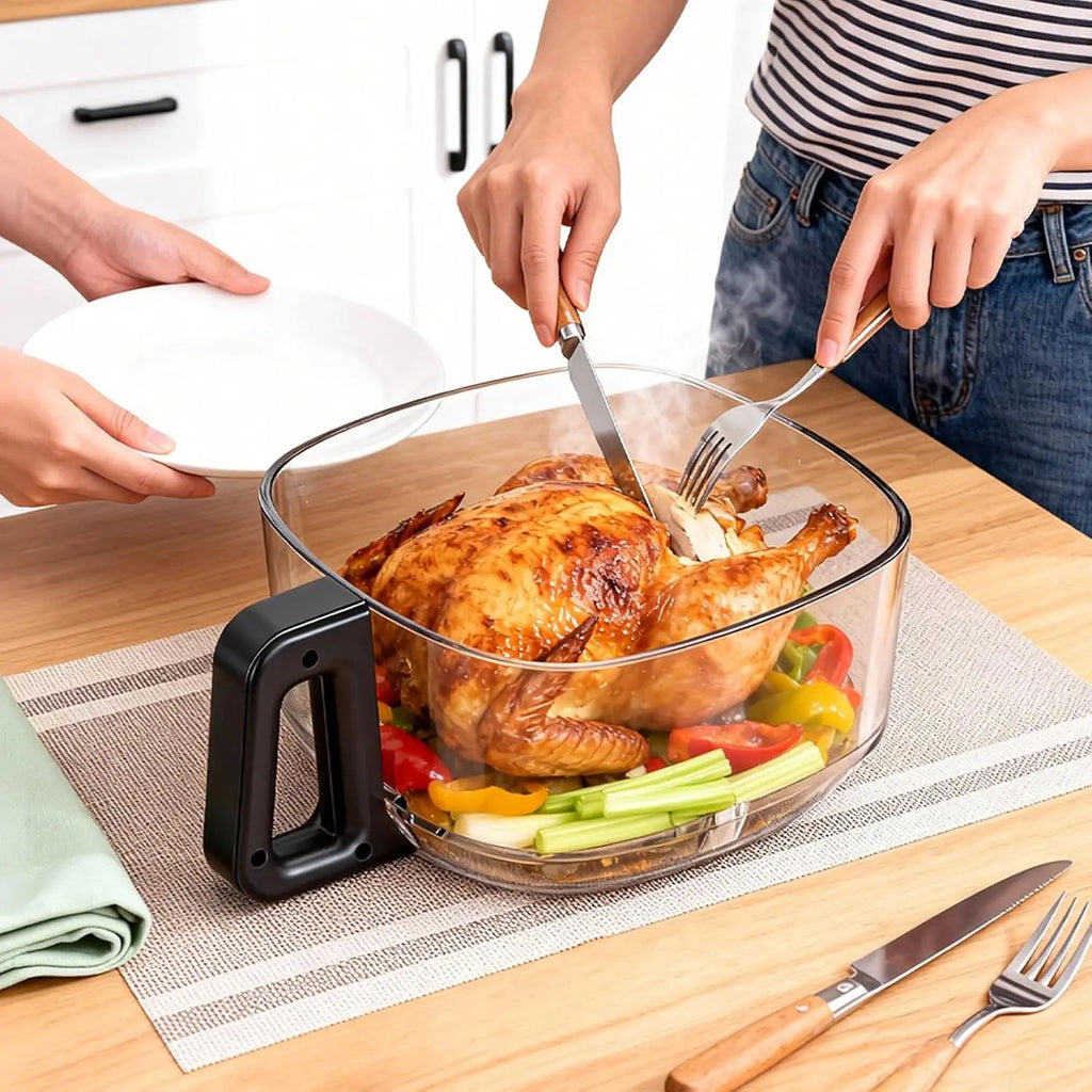 5-Quart Glass Air Fryer with 360° Visible Basket, Food-Grade Stainless Steel Rack, PFAS-Free, Non-Toxic & Coating-Free Design, 8