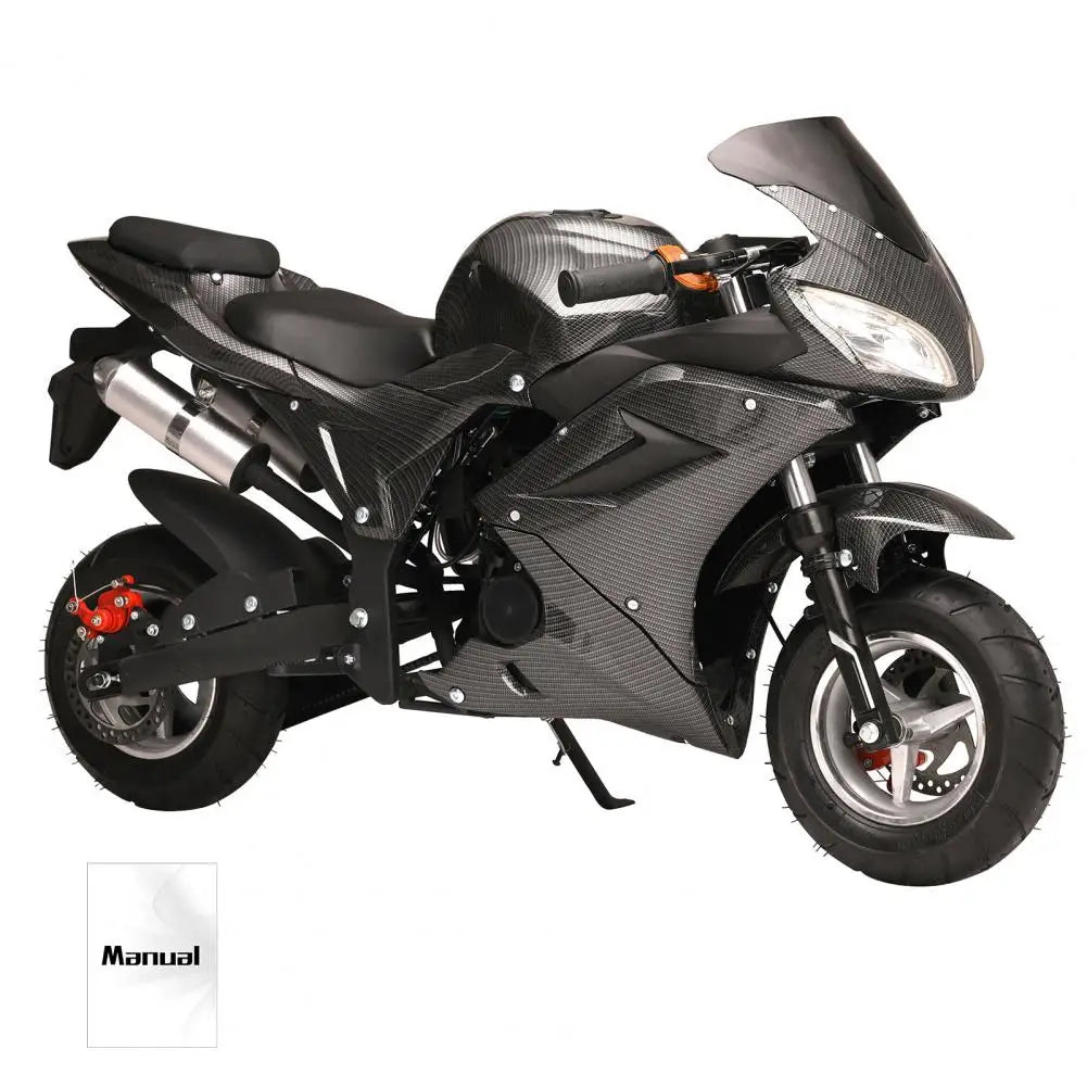 49cc 4-Stroke Pocket Rocket Motorcycle, Gas Pocket Motorbike with Front Rear Disc Brakes, Mini Motorcycle