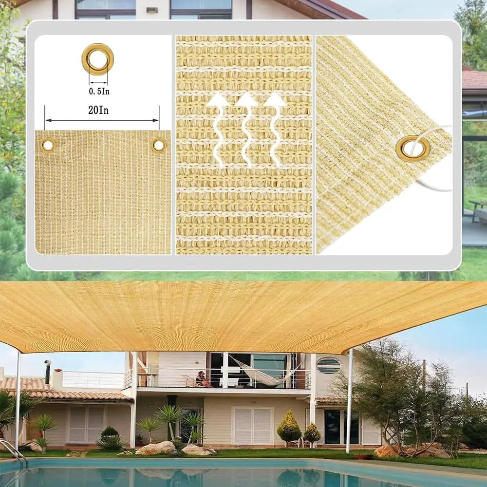 Shade Cloth 90% 12x20ft Sun Shade Mesh Netting Cover for Pergola, Garden, Outdoor,   , Deck, Backyard