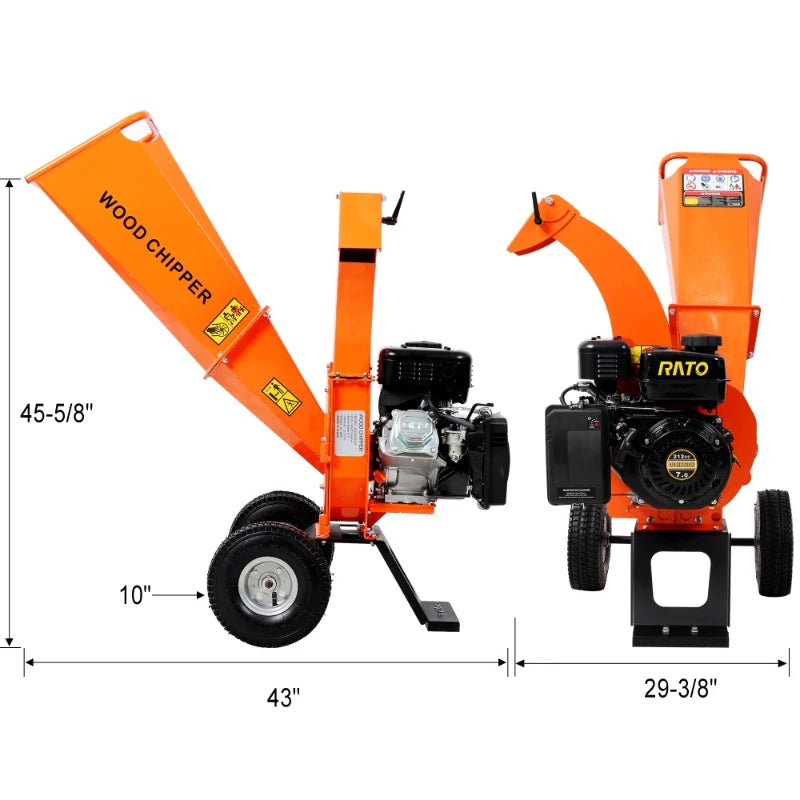 3 Inch Wood Chipper Shredder,7HP 212cc EPA Gas Engine Branch Shredder for Farm Use, Fast Shipping From USA Warehouse