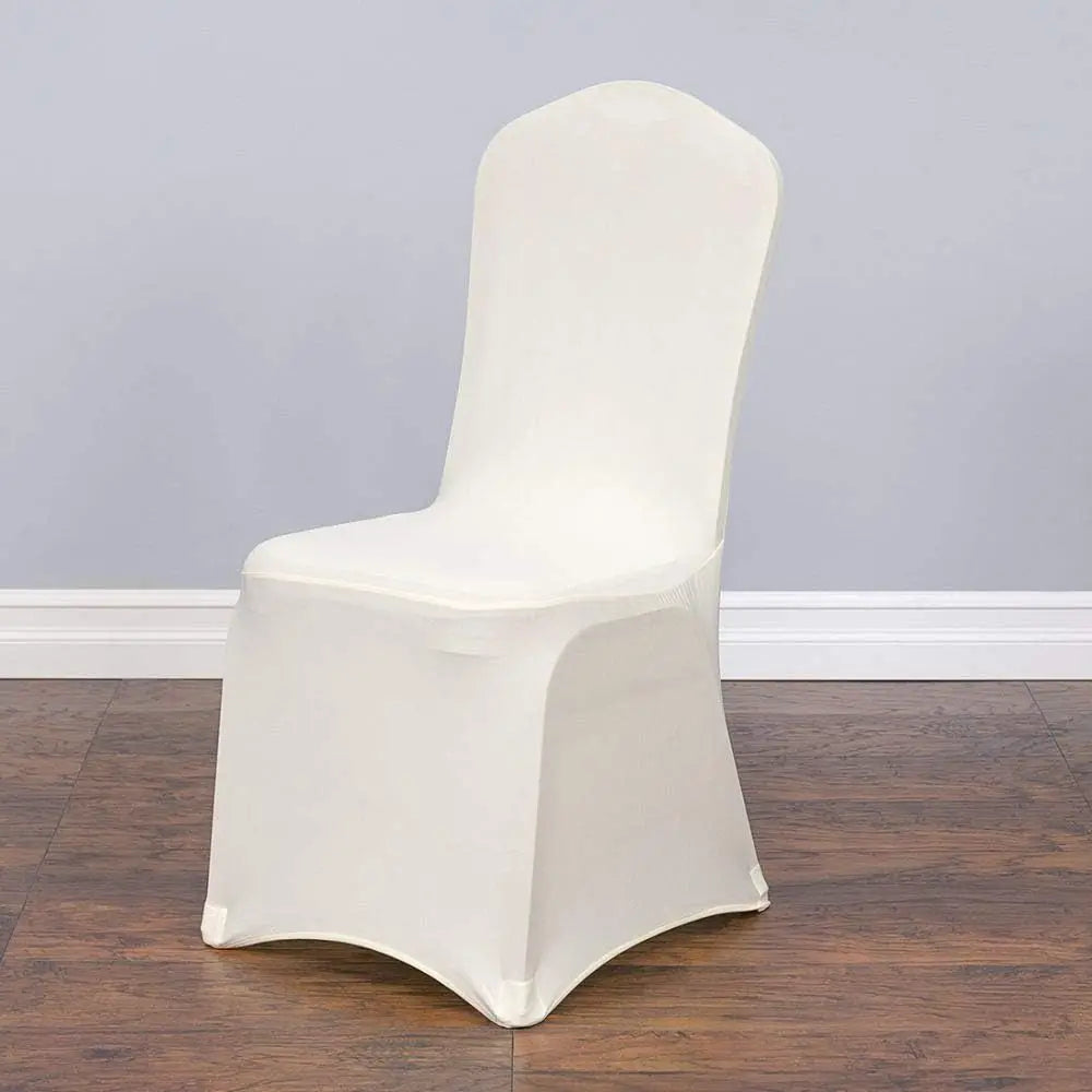 10/50 Pieces Ivory Spandex Chair Covers for Hotel Wedding Banquets and Restaurant Parties
