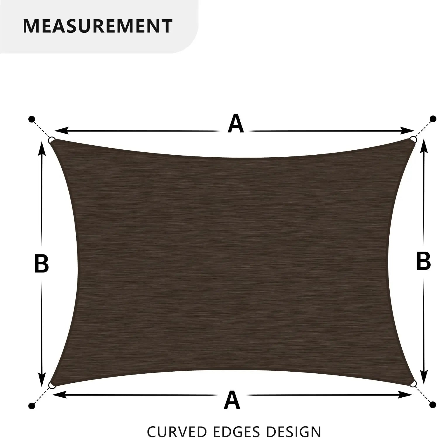 Polyethylene Sun Shade Sail, Heavy Duty Commercial Grade Rectangle Canopy For Backyard Patio Outdoor Deck And Garden, Durable UV Protection Breathable Awning Cover, Brown Single Pack