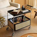 Heavy Duty Stainless Steel Hotel Bellman Luggage Cart | 40KG Load Quiet Wheel Tea Serving Trolley Commercial