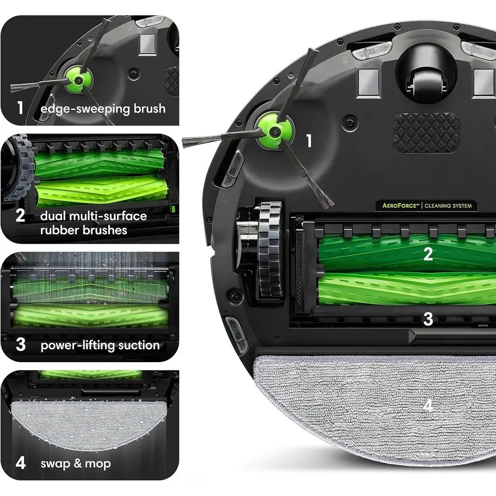 Certified Refurbished Combo i5+ Robot Vacuum and Mop with Self-Emptying Base