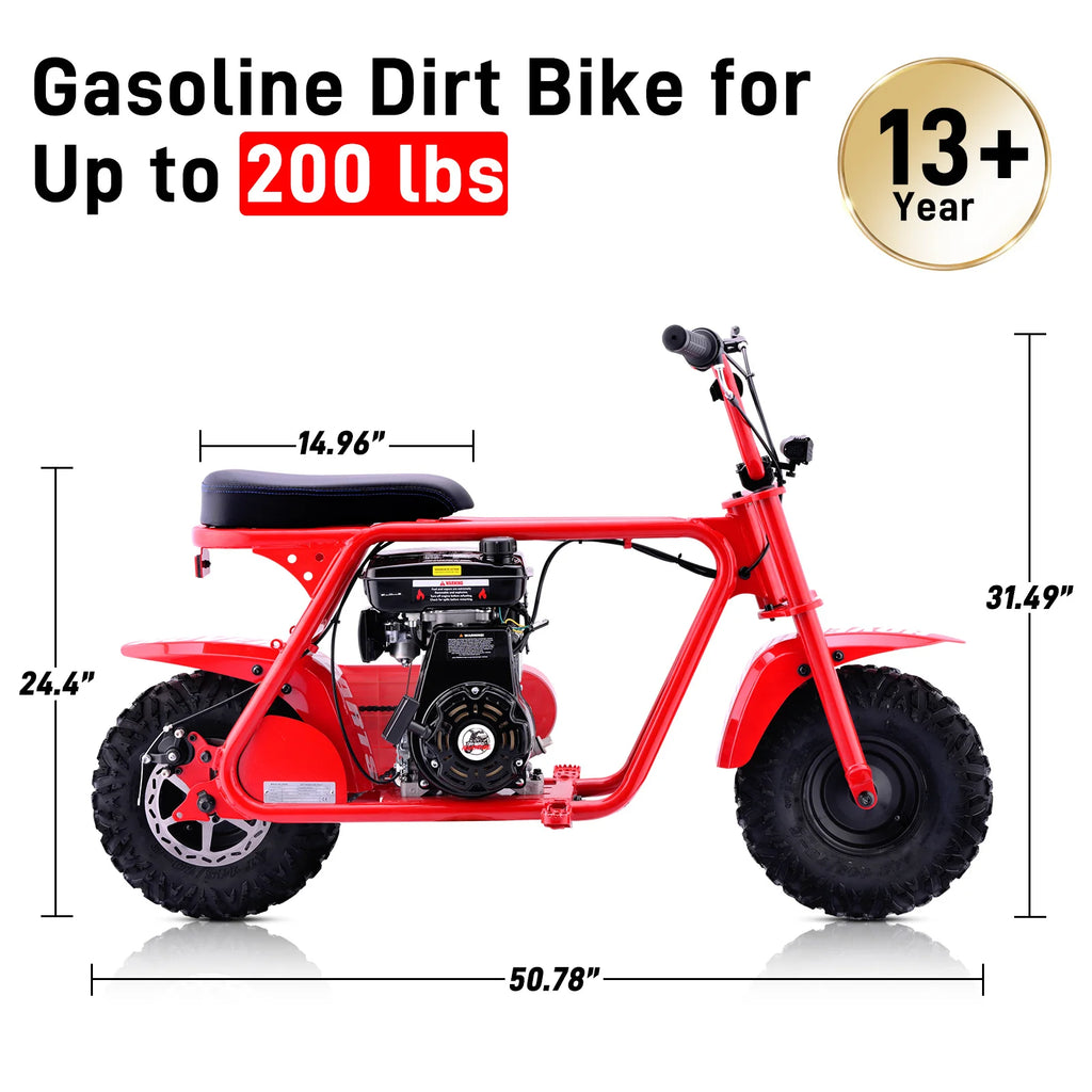 99cc youth mini dirt bike | Four-stroke gasoline-powered off-road motorcycle with a sturdy steel frame |gas-powered motocross for outdoor off-road ridingIdeal Halloween/Christmas/Birthday gift