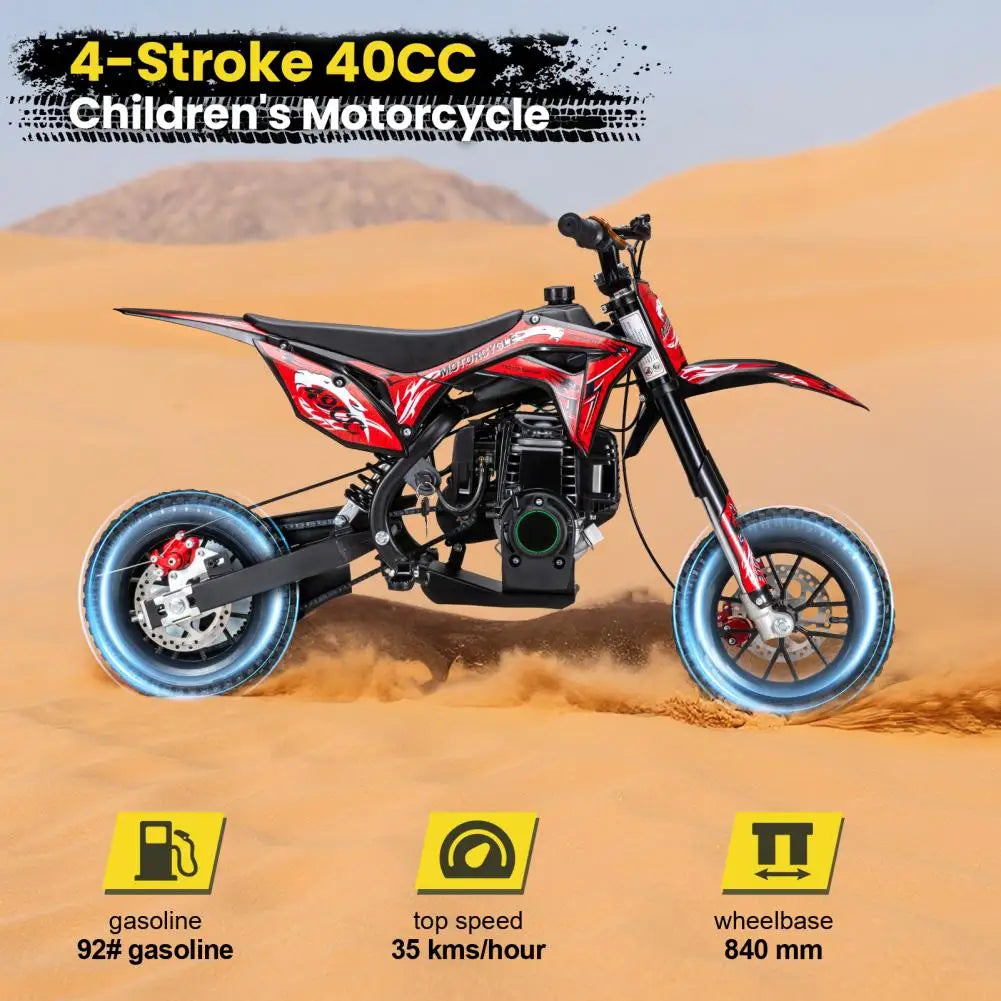 Mini Dirt Bike, 40CC 4-Stroke Gas Powered Mini Off-Road Beach Bike With Off-Rode Tire, Speed Up To 35KM/H Pocket Motorbike