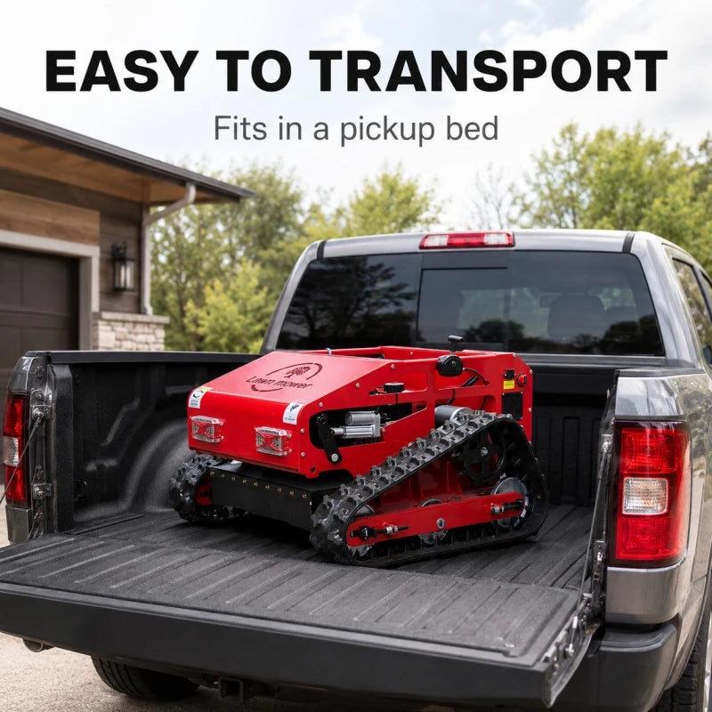 Remote Controlled All-Terrain Crawler Lawn Mower,550mm Cutting Width Self-Propelled Rechargeable Robotic Grass Cutter for Garden