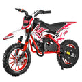 Mini Motocross Bike, Ergonomic Handle 49cc 2-Stroke Kids Dirt Bike, Gas Power Children Motorcycle, Racing Max Speed 30KM/H (Red)