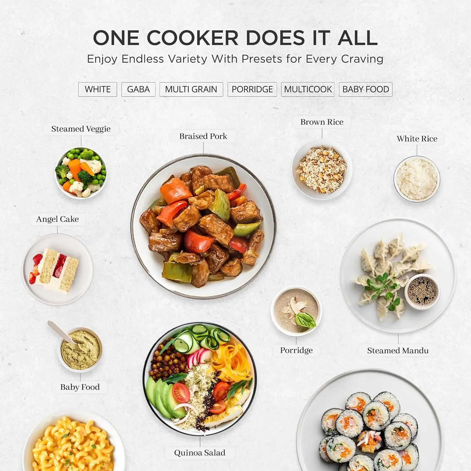10-Cup Rice Cooker, 16 Menu Options, Fuzzy Logic, Nonstick Inner Pot, LCD Display, Auto Clean