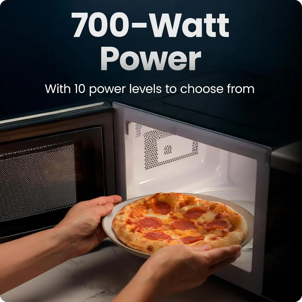 0.7 Cu. Ft. 700W Countertop Microwave with 10 Power Levels, 6 Presets, Eco Mode & Child Lock - Black