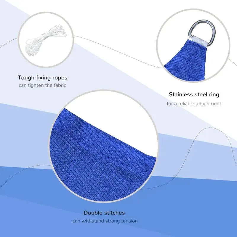 16' x 20' Sun Shade Sail Canopy Outdoor Shade Sail Cloth for Patio Deck Yard with D-Rings and Rope Included, Blue