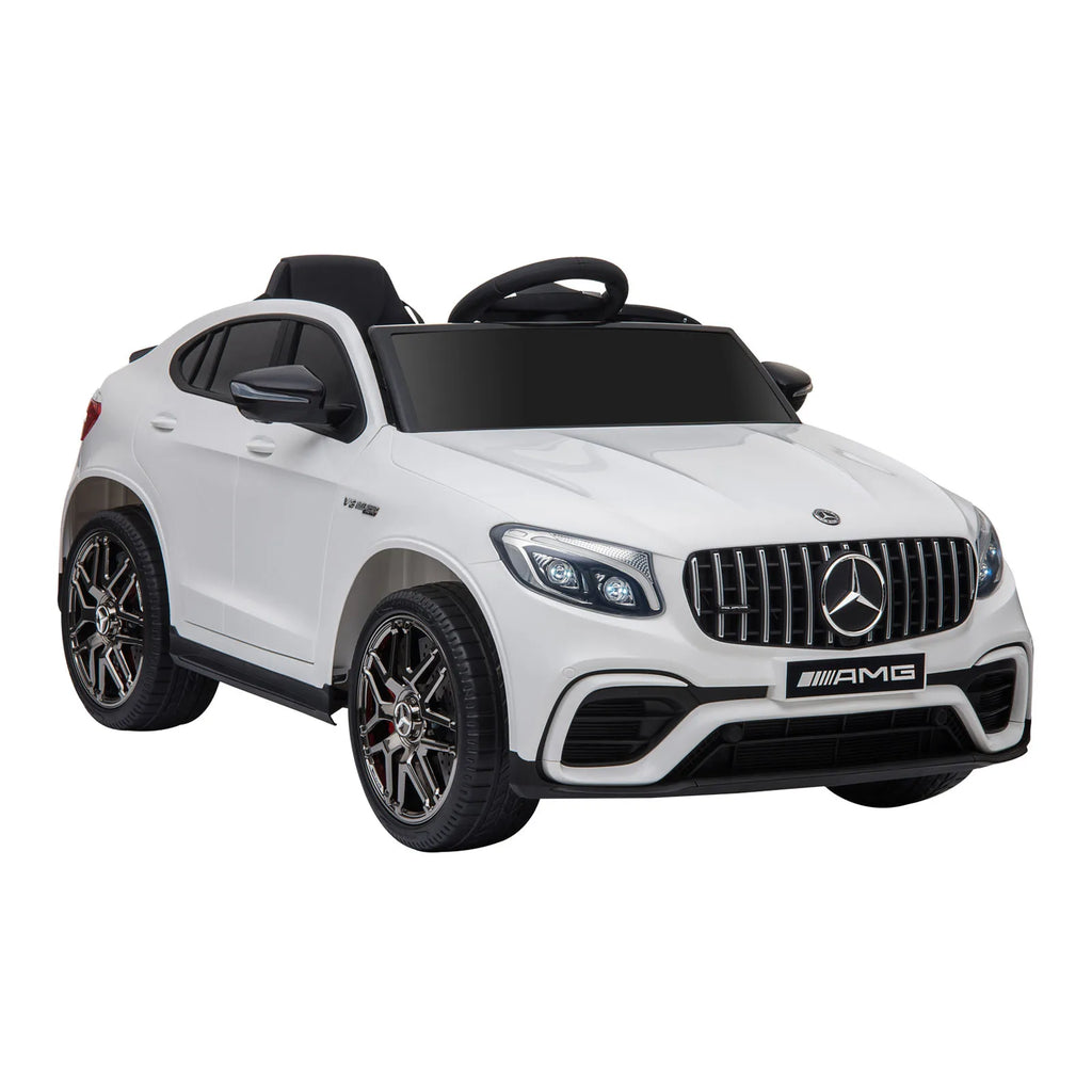 12V Kids Ride on Electric Car with Parent Remote Control Suspension LED Lights Music Player for Kids White
