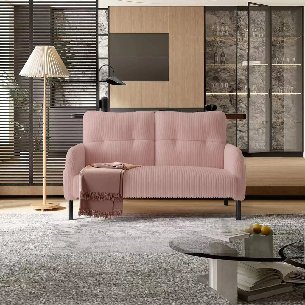 26 Inch Corduroy Single Sofa Chair With Side Pockets High Resilience Cushion Modern Ergonomic Living Room Accent Chair