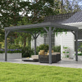 10' x 12' Outdoor Wood Pergola Gazebo with Stable Structure, Gray