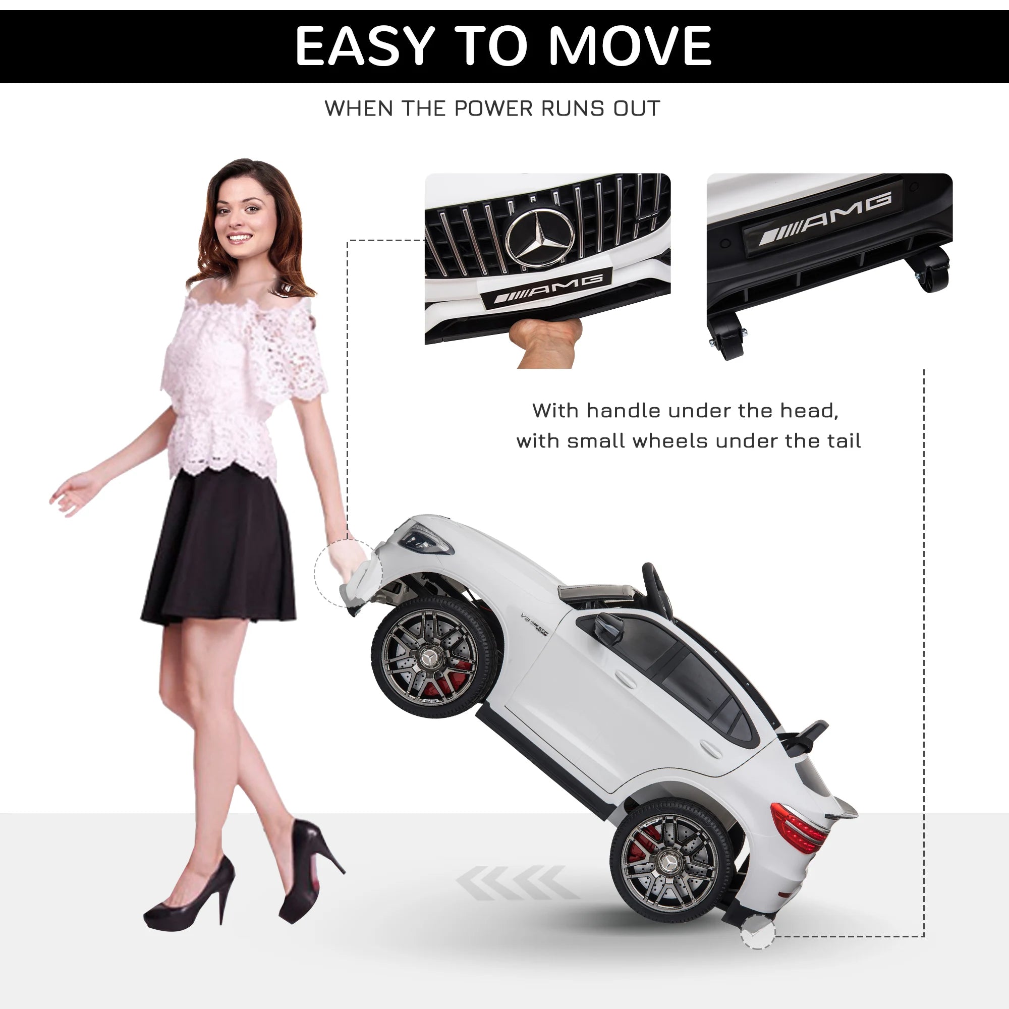 12V Kids Ride on Electric Car with Parent Remote Control Suspension LED Lights Music Player for Kids White