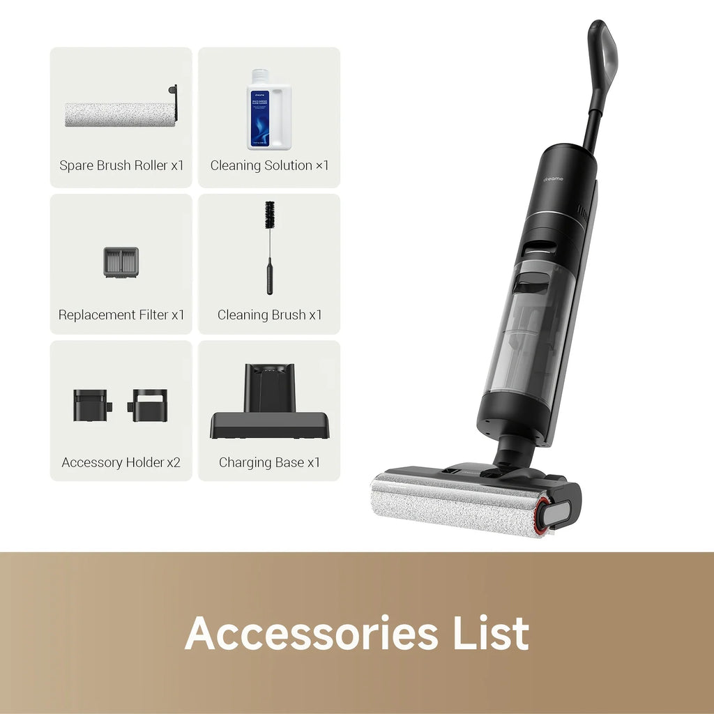 Refurbished DREAME H12 PRO Wet Dry Vacuum Cleaner, Cordless Vacuum Mop All In One, Smart Floor Cleaner for Hard Floor, One-Step Edge to Edge Cleaning with Hot Air Drying