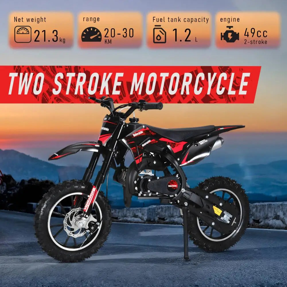 Mini Motorcycle, 49CC 2-Stroke Gas Powered Mini Kid Dirt Bike With Off-Rode Tire, Front Rear Disc Brakes Mini Off-Road Bike