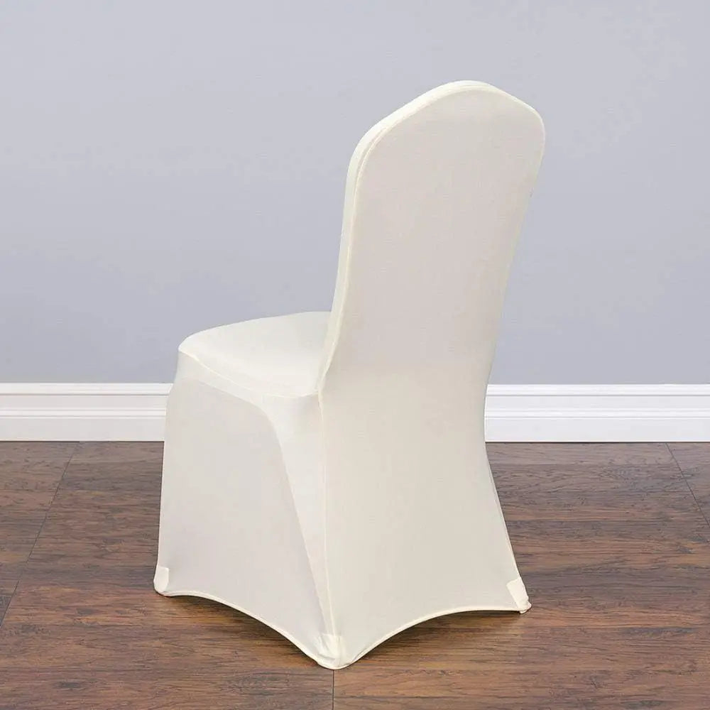 10/50 Pieces Ivory Spandex Chair Covers for Hotel Wedding Banquets and Restaurant Parties