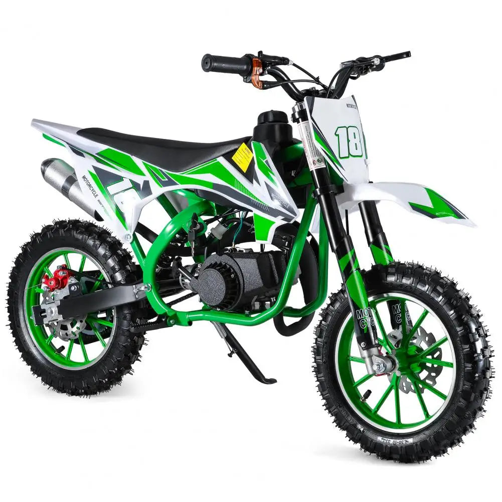 Off Road Mini Motorcycle, Kids Dirt Bike, Petrol Power Motocross, 49cc 2-Stroke Pocket Motorbike With Front Rear Disc Brake
