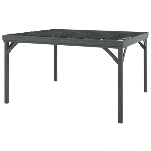 10' x 12' Outdoor Wood Pergola Gazebo with Stable Structure, Gray