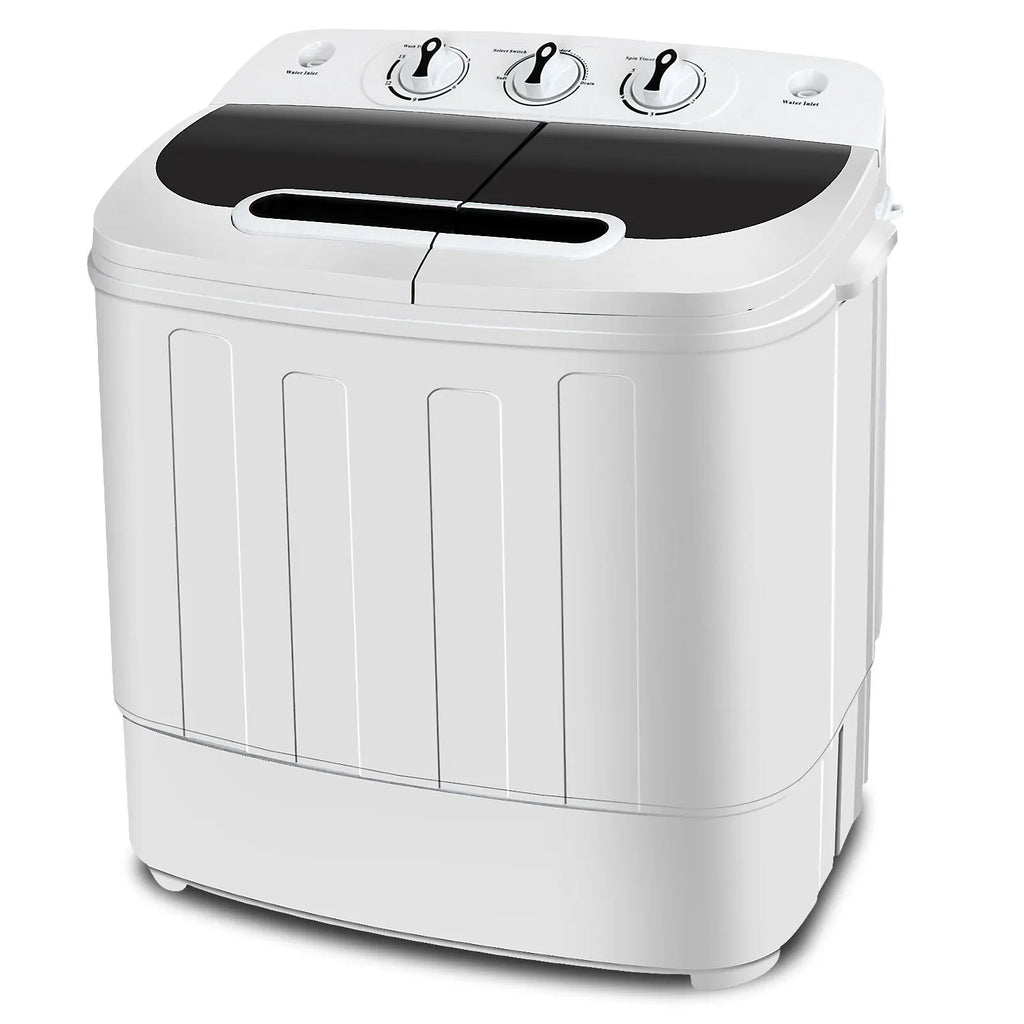 Portable Compact Washer & Dryer with Mini Washing Machine and Spin Dryer, White