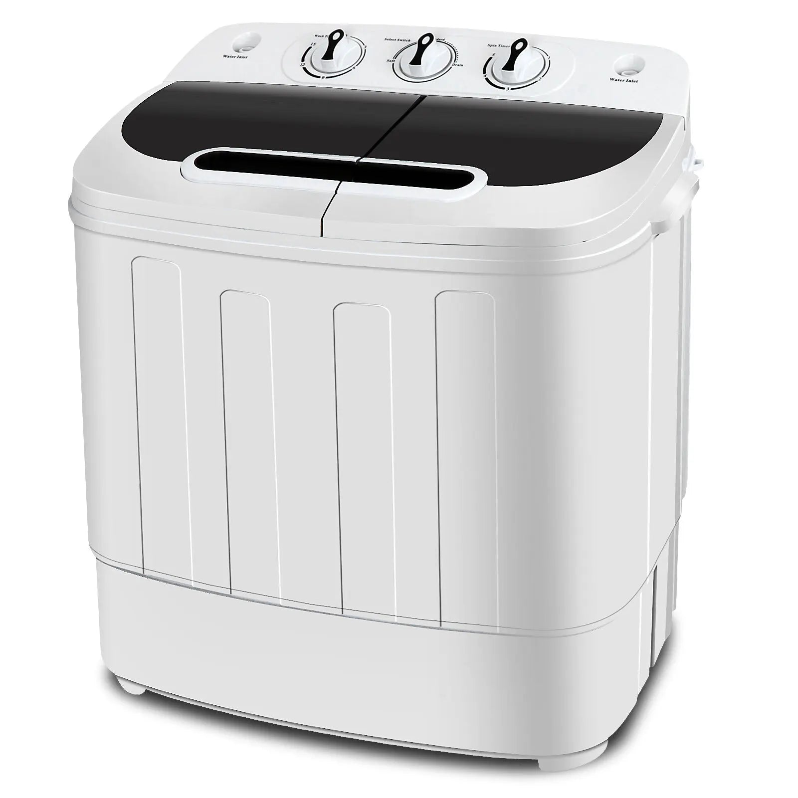 Portable Compact Washer & Dryer with Mini Washing Machine and Spin Dryer, White
