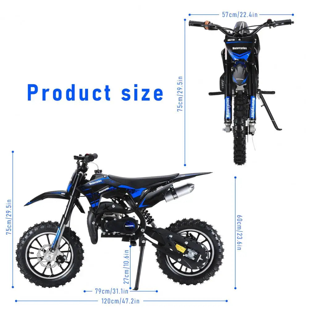 Mini Motorcycle, 49CC 2-Stroke Gas Powered Mini Kid Dirt Bike With Off-Rode Tire, Front Rear Disc Brakes Mini Off-Road Bike