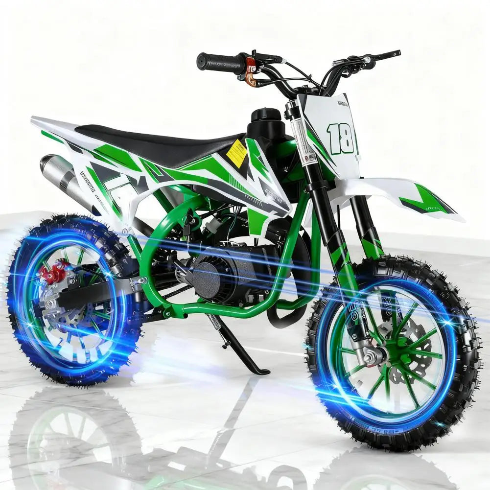 49cc 2-Stroke Kids Dirt Bike, Petrol Power Motocross, Off Road Mini Motorcycle, Pocket Motorbike With Front Rear Disc Brakes