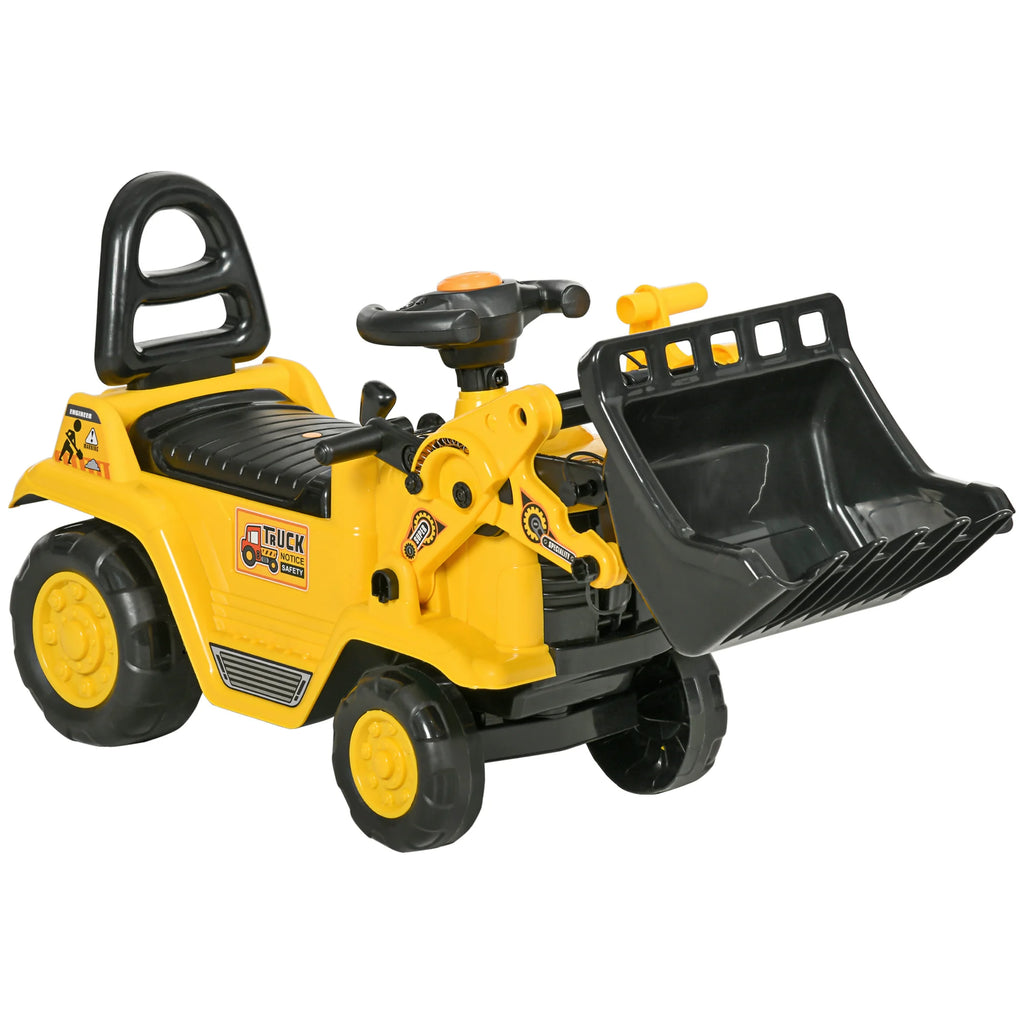 Kids Ride on Electric Tractor Storage Yellow, Anti-Slip Wheels, Comfort Seat, Safety Belt, Indoor Outdoor Play Gift, Toddlers