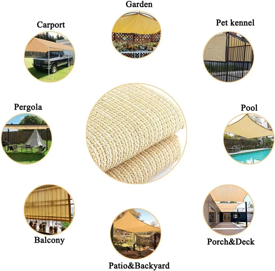 Shade Cloth 90% 12x20ft Sun Shade Mesh Netting Cover for Pergola, Garden, Outdoor,   , Deck, Backyard
