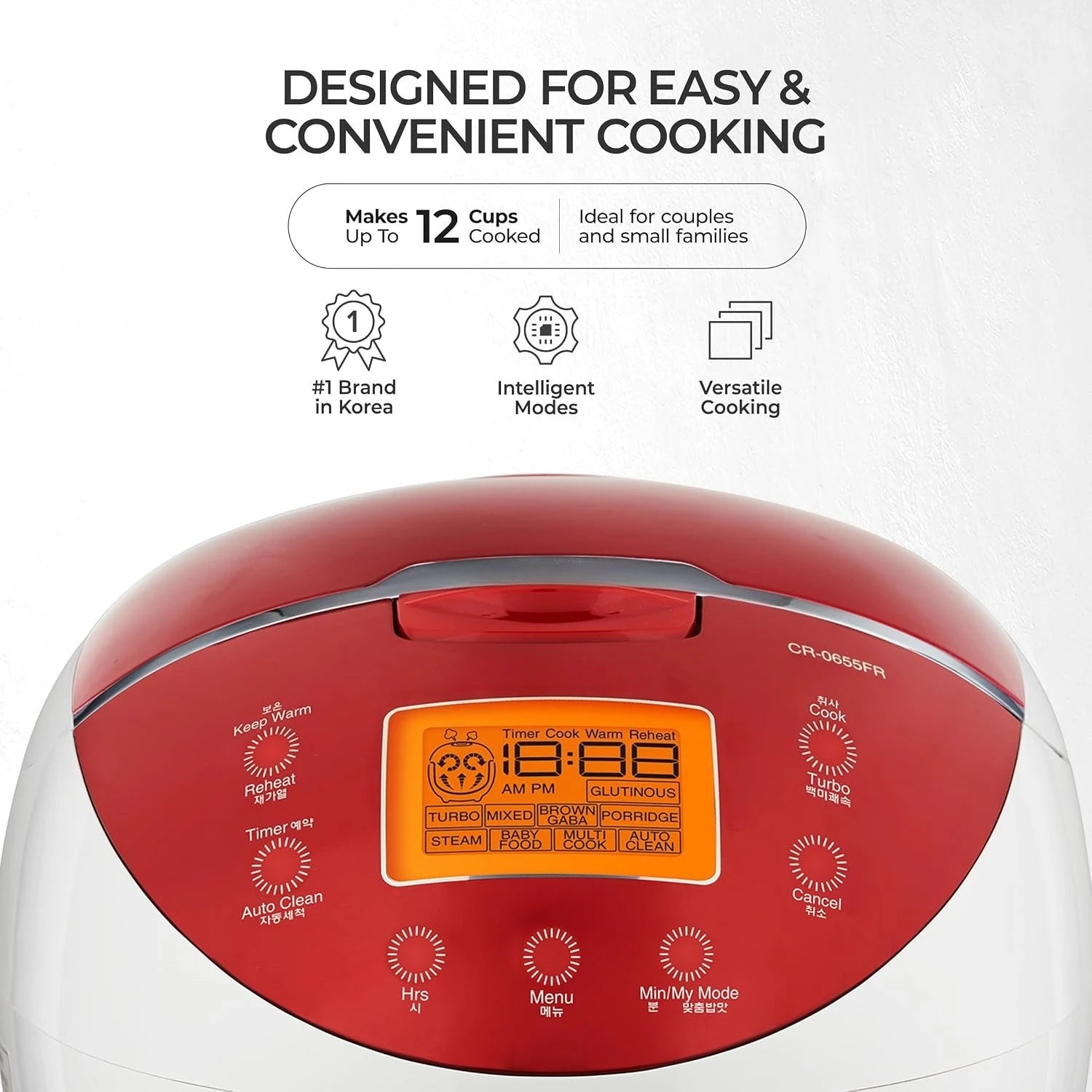 Electric Rice Cooker with 6 Cup, Rice Cooker, Steamer, Fuzzy Logic, Keep Warm - Ideal for Family Cooking, Travel and ...
