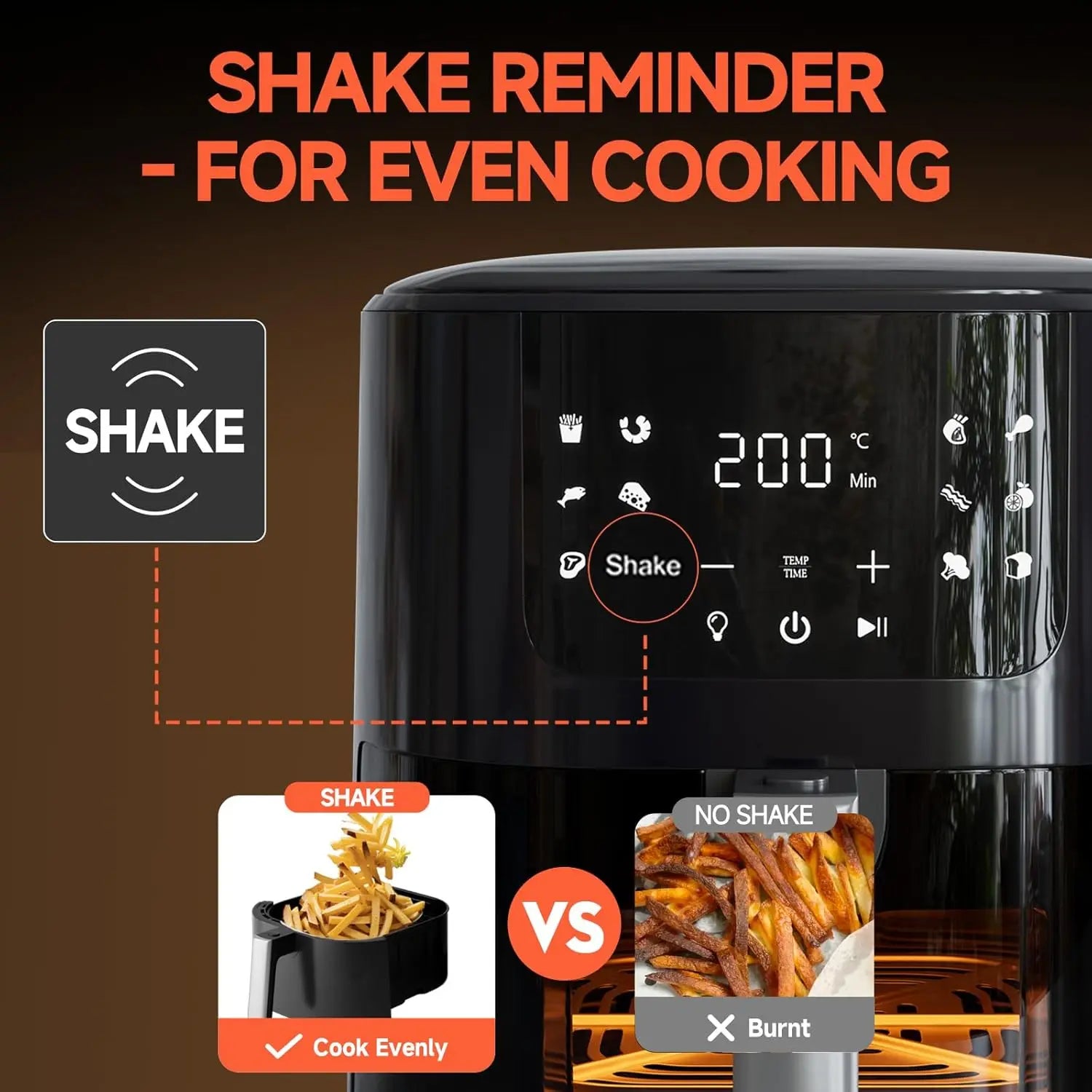 Air Fryer 8-in-1 with 5.5 QT Capacity,180°-450°F Precision Heating, AirFry, Roast, Broil, Reheats,Dehydrates, Easy-View Win