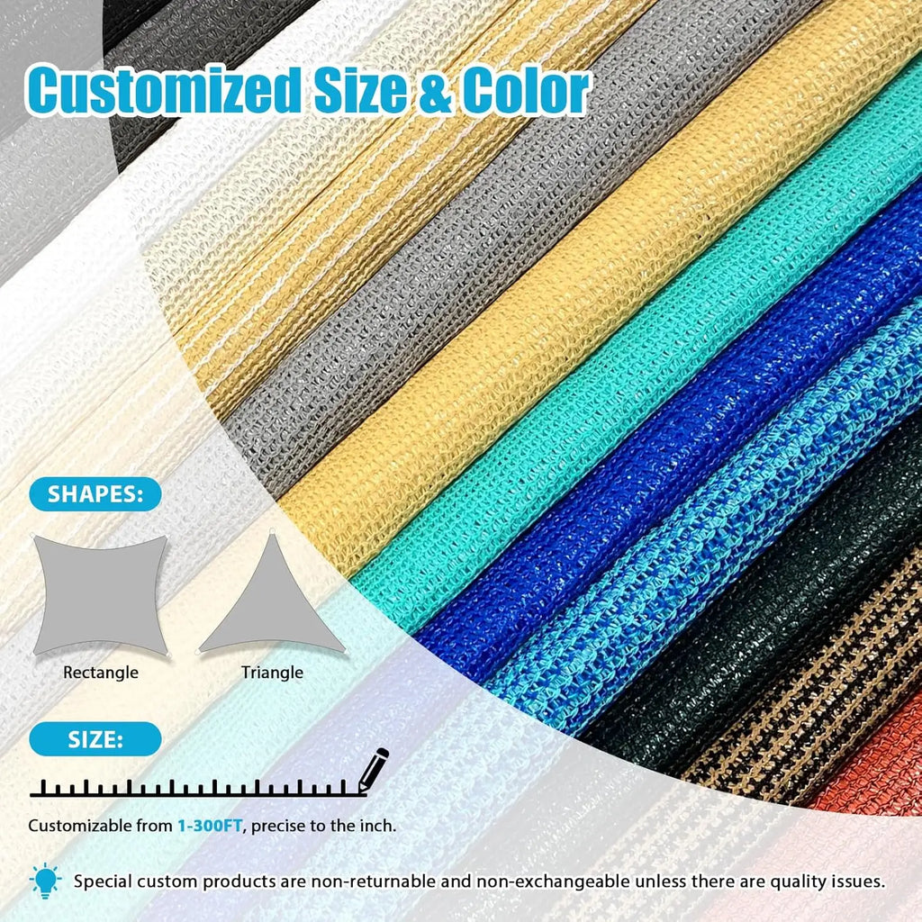 Sun Shade Sail 16'X20' Curved Edge Outdoor Shade Canopy Light Grey Breathable 95% UV Block Shade Cloth for    Garden Backyard
